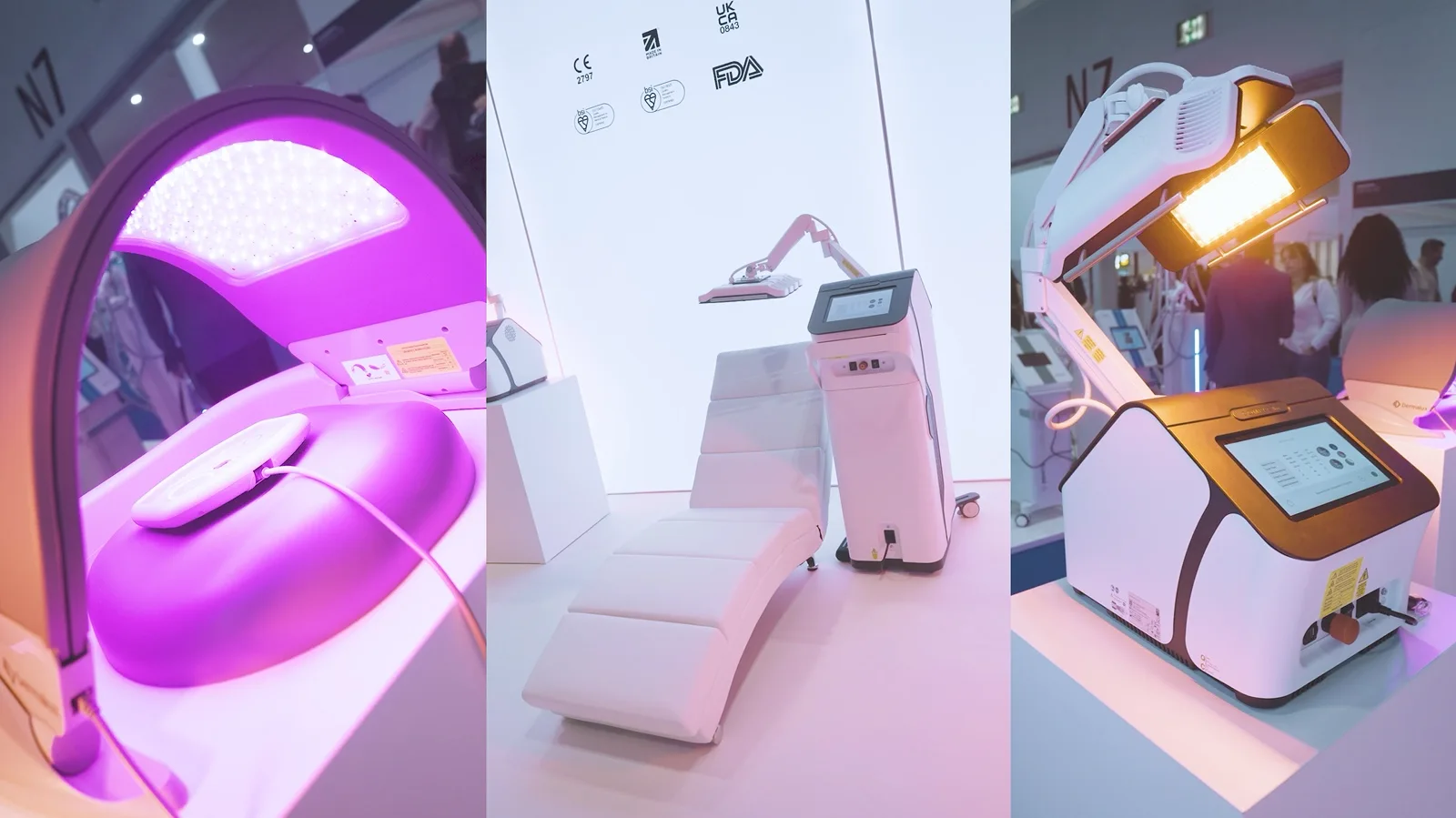 Aesthetic device details captured on beauty exhibition stands
