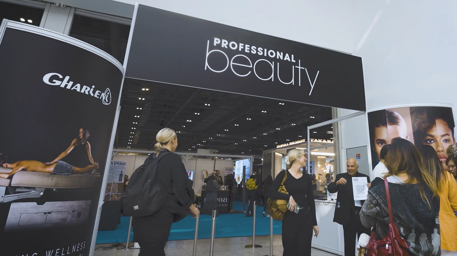Visitors entering the Professional Beauty exhibition