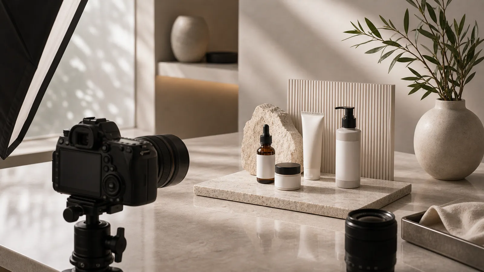 Editorial content creation setup for an aesthetic clinic
