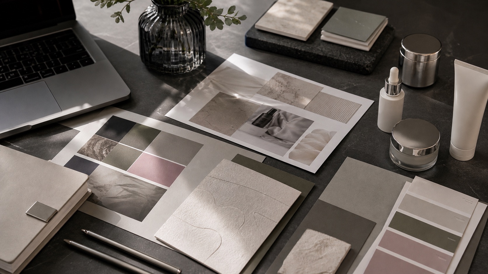 Premium branding and visual identity materials for a clinic brand